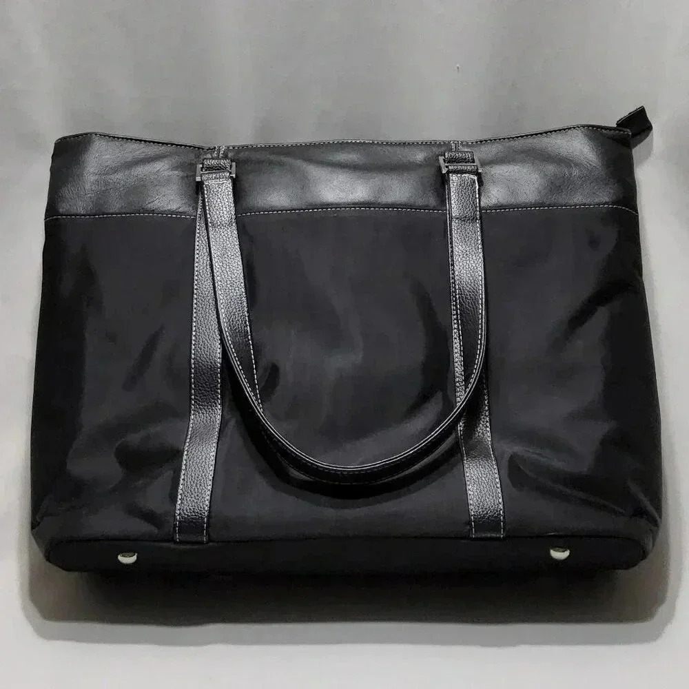 Mobile Edge Ultra Tech Laptop Bag Leather Trim Business Computer Women's Black